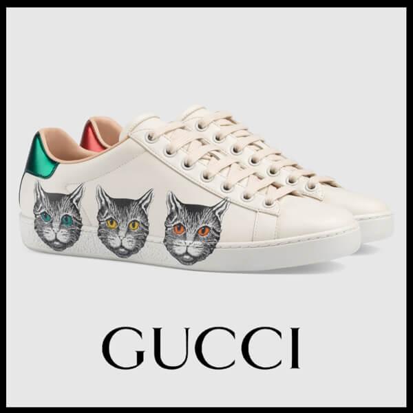 20/21AW◆GUCCIスニーカー スーパーコピー エース ミスティックキャット577147 A38V0 9090